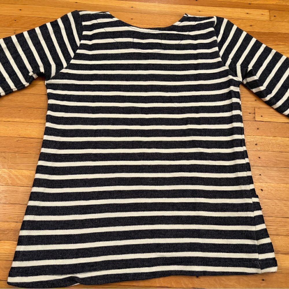 Edy & Bridge navy/white stripe 3/4 sleeve sweater/shirt - Picture 2 of 6